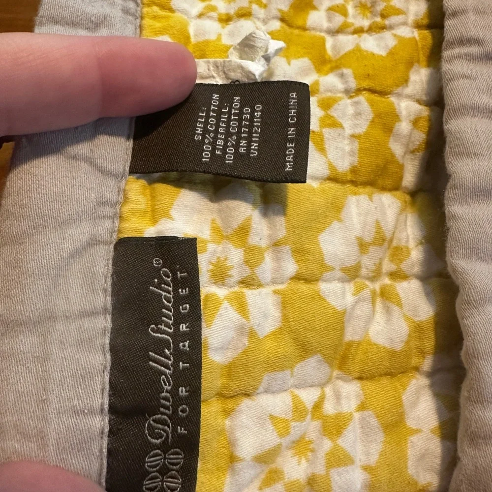 Target Quilted Floral Throw in Yellow and Gray